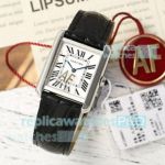 AF Factory Replica Small Cartier Tank Solo White Automatic Watch Leather Strap 